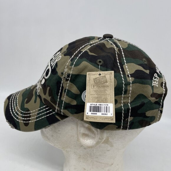 Kbethos "Jeep Hair Don't Care" Baseball Cap NWT Women Camo Distressed - Picture 4 of 7